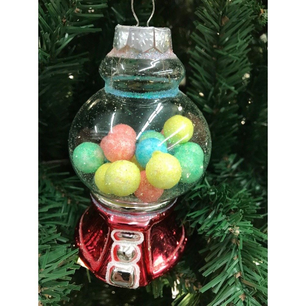 Glass Gumball Machine Ornament Christmas Tree -Nostalgic‎ Sweet Treats